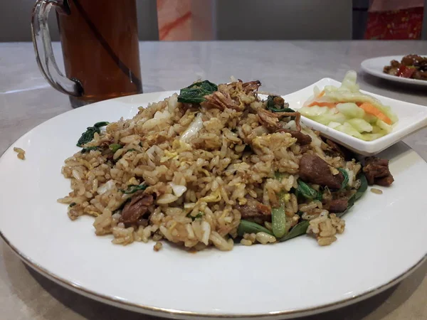 Asia China Cantonese Food Fried Rice Beef — Photo