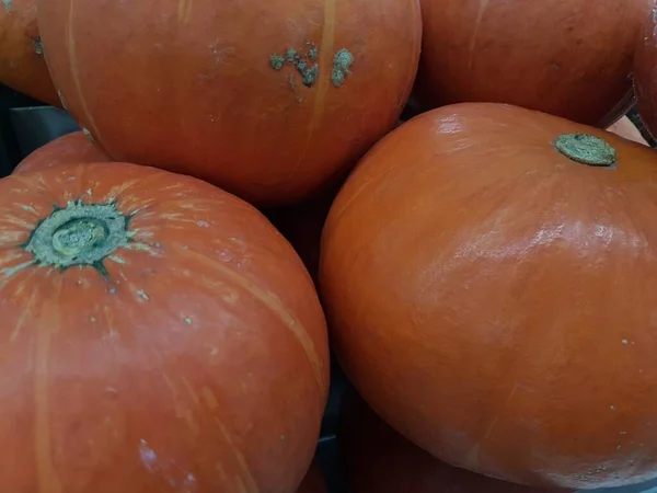 Group Kabocha Squash Market Top View Pile Yellow Kabocha Squashes — Foto de Stock