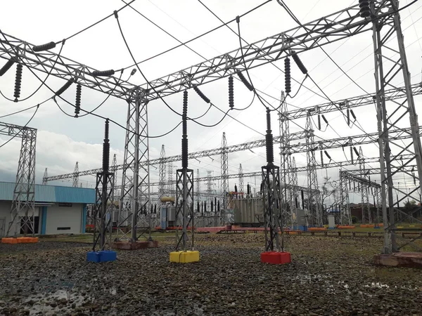 Substation Part Electrical Generation Transmission Distribution System Electric Power Rate — Foto de Stock