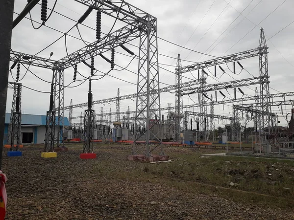 Substation Part Electrical Generation Transmission Distribution System Electric Power Rate — Foto de Stock