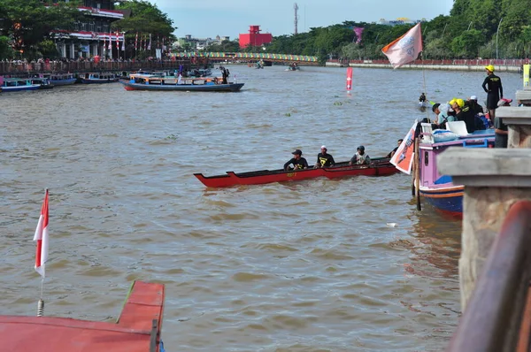 Banjarmasin South Klimantan Indonesia August 2022 Floating Market Cultural Festival — Stok fotoğraf