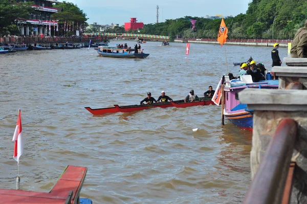Banjarmasin South Klimantan Indonesia August 2022 Floating Market Cultural Festival — Stock Photo, Image