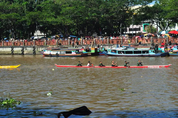 Banjarmasin South Klimantan Indonesia August 2022 Floating Market Cultural Festival — Stock Fotó