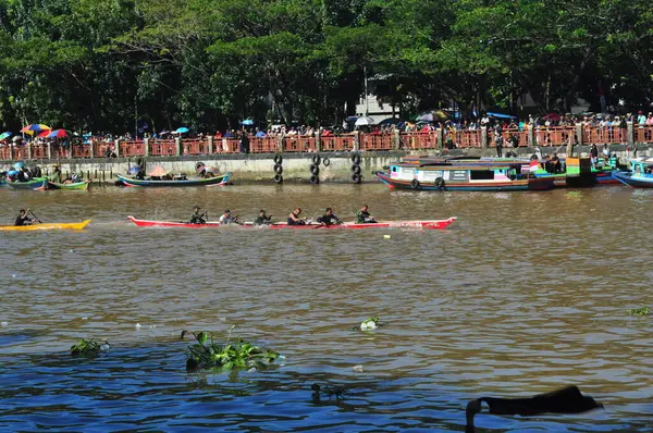 Banjarmasin South Klimantan Indonesia August 2022 Floating Market Cultural Festival — Stock Fotó