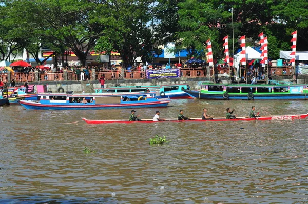 Banjarmasin South Klimantan Indonesia August 2022 Floating Market Cultural Festival — Stok fotoğraf