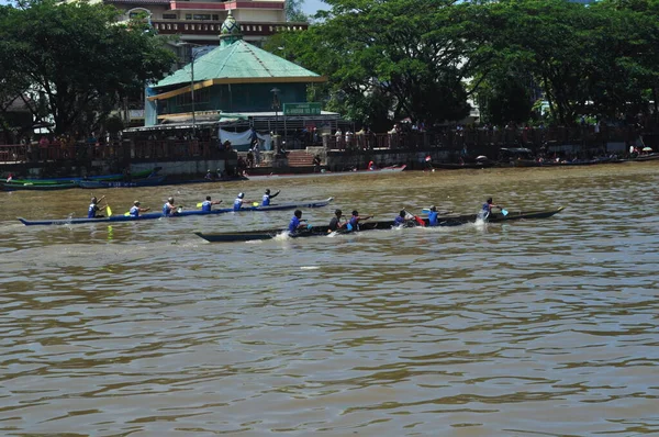 Banjarmasin South Klimantan Indonesia August 2022 Floating Market Cultural Festival — Stok fotoğraf