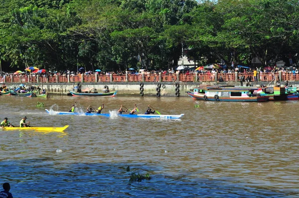 Banjarmasin South Klimantan Indonesia August 2022 Floating Market Cultural Festival — Stock Fotó