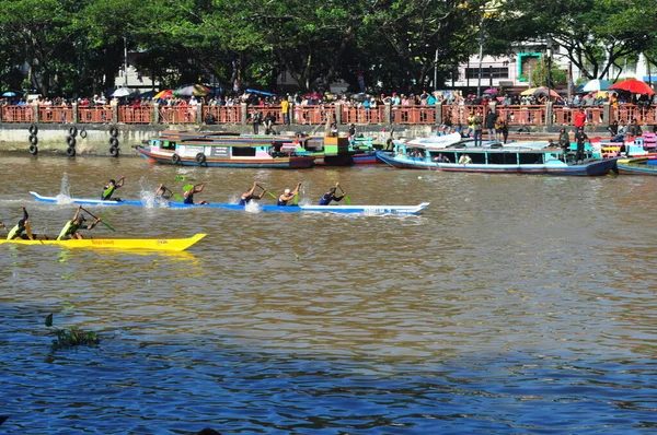 Banjarmasin South Klimantan Indonesia August 2022 Floating Market Cultural Festival — Stock Fotó