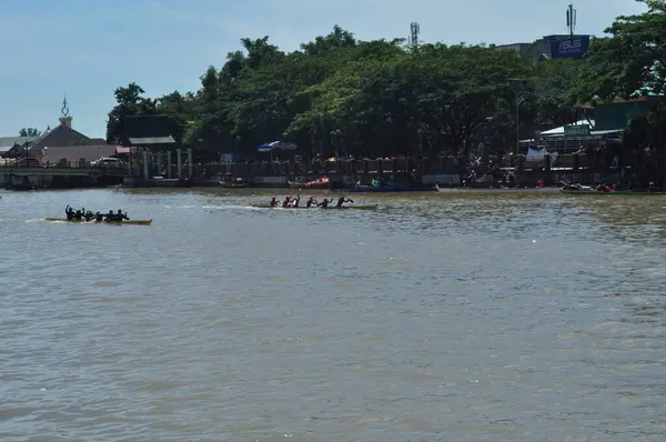 Banjarmasin South Klimantan Indonesia August 2022 Floating Market Cultural Festival — Foto Stock