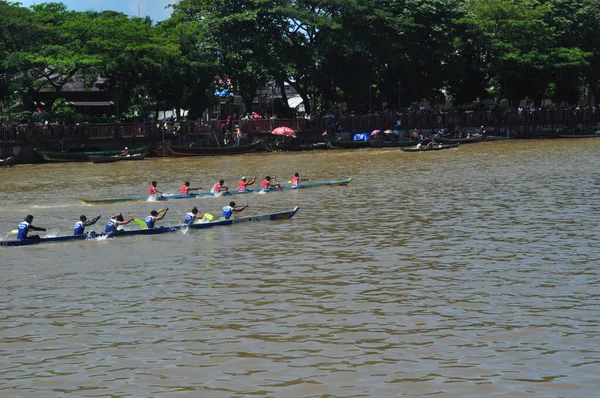 Banjarmasin South Klimantan Indonesia August 2022 Floating Market Cultural Festival — Fotografie, imagine de stoc