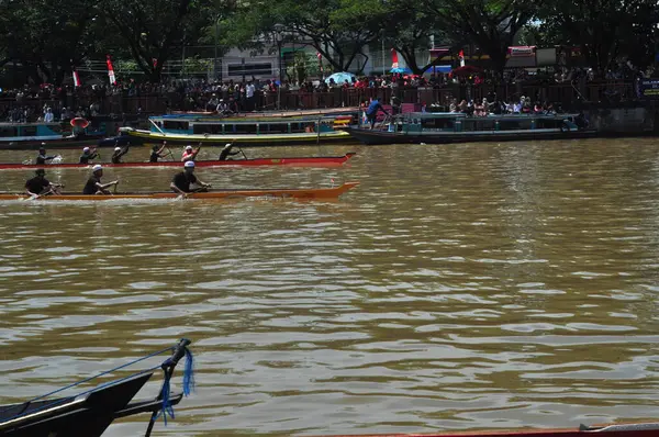 Banjarmasin South Klimantan Indonesia August 2022 Floating Market Cultural Festival — Stok fotoğraf