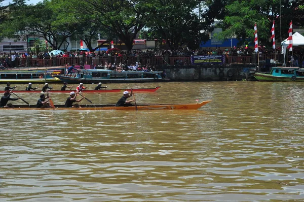 Banjarmasin South Klimantan Ινδονησία Αυγούστου 2022 Φεστιβάλ Πλωτών Αγορών Πολιτισμού — Φωτογραφία Αρχείου