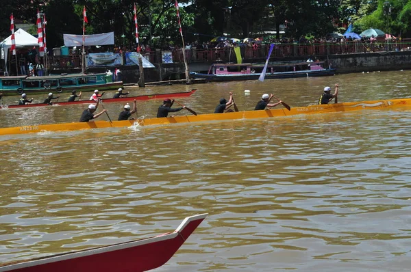 Banjarmasin South Klimantan Indonesia August 2022 Floating Market Cultural Festival — Stockfoto