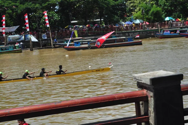 Banjarmasin South Klimantan Indonesia August 2022 Floating Market Cultural Festival — 图库照片