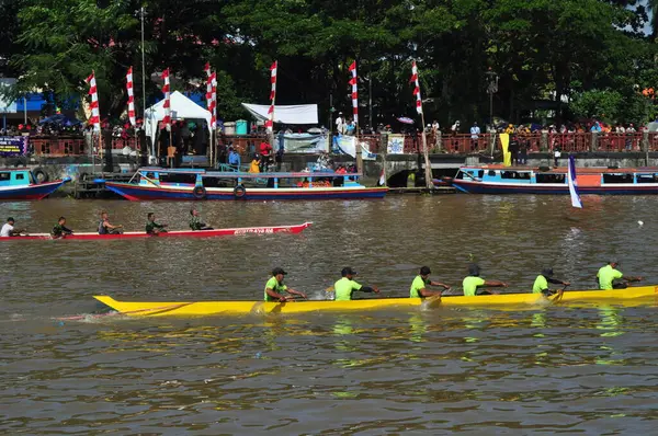 Banjarmasin South Klimantan Indonesia August 2022 Floating Market Cultural Festival — Stock Fotó