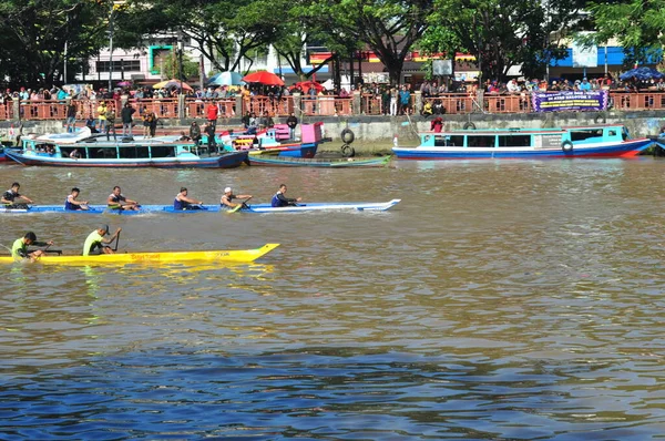 Banjarmasin South Klimantan Indonesia August 2022 Floating Market Cultural Festival — Fotografia de Stock