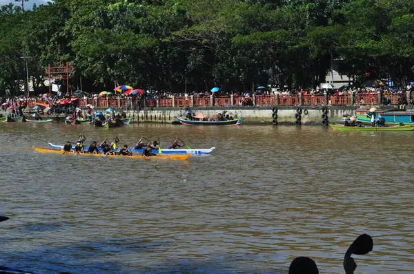 Banjarmasin South Klimantan Indonesia August 2022 Floating Market Cultural Festival — Stok fotoğraf