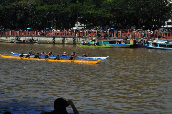 Banjarmasin South Klimantan Indonesia August 2022 Floating Market Cultural Festival — Foto Stock