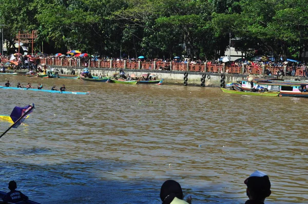 Banjarmasin South Klimantan Indonesia August 2022 Floating Market Cultural Festival — Stock Fotó