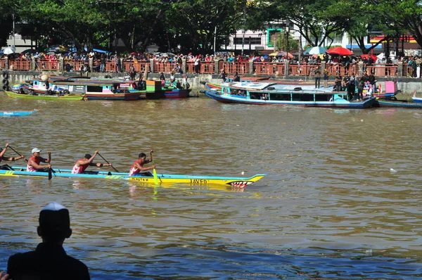 Banjarmasin South Klimantan Indonesia August 2022 Floating Market Cultural Festival — Fotografie, imagine de stoc