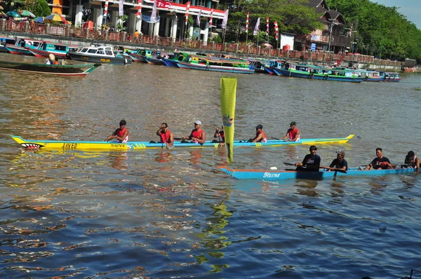 Banjarmasin South Klimantan Indonesia August 2022 Floating Market Cultural Festival — Stockfoto