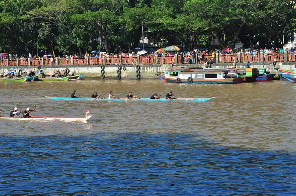 Banjarmasin South Klimantan Indonesia August 2022 Floating Market Cultural Festival — Stok fotoğraf