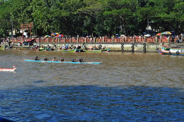 Banjarmasin South Klimantan Indonesia August 2022 Floating Market Cultural Festival — Foto Stock