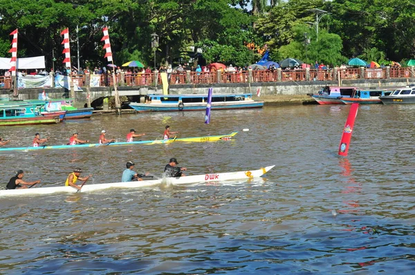 Banjarmasin South Klimantan Indonesia August 2022 Floating Market Cultural Festival — Fotografie, imagine de stoc