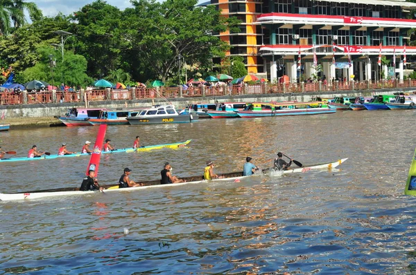 Banjarmasin South Klimantan Indonesia August 2022 Floating Market Cultural Festival — Stok fotoğraf