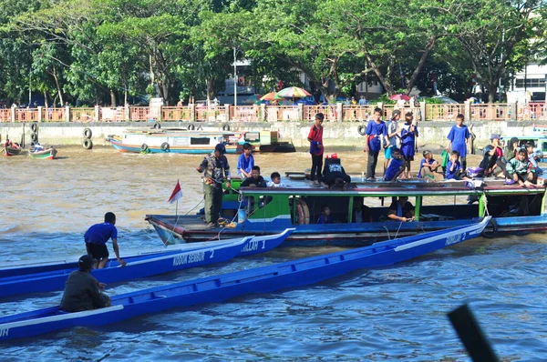 Banjarmasin South Klimantan Indonesia August 2022 Floating Market Cultural Festival — Foto Stock