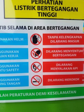 Many kinds of colored safety sign collection