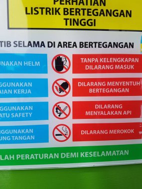 Many kinds of colored safety sign collection