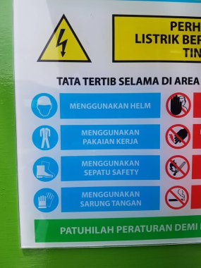 Many kinds of colored safety sign collection