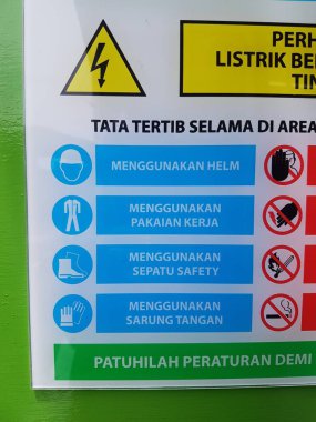 Many kinds of colored safety sign collection