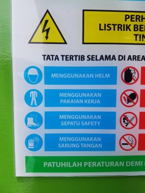Many kinds of colored safety sign collection