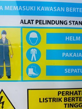 Many kinds of colored safety sign collection