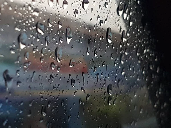 Water Droplets Surface Car Glass Window Car Wash Concept Natural — Fotografia de Stock
