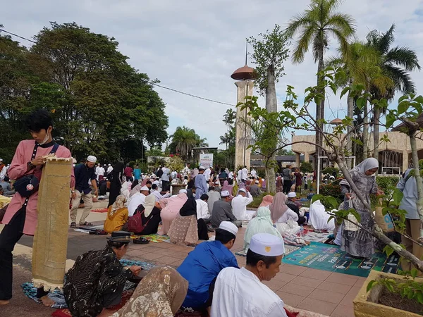 Banjarmasin Community South Kalimantan Indonesia Held Congregational Prayers Sabilal Muhtadin — Fotografia de Stock