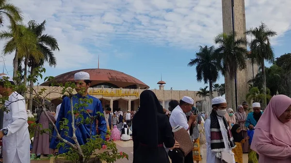 Banjarmasin Community South Kalimantan Indonesia Held Congregational Prayers Sabilal Muhtadin — Zdjęcie stockowe