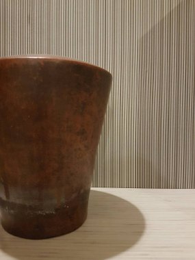 Eartheware bowls, or in Indonesia known as gerabah, typical handmade craft from Banyumulek village, Lombok Island, Indonesia. Unique bowl. Selective focus.