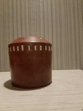 Eartheware bowls, or in Indonesia known as gerabah, typical handmade craft from Banyumulek village, Lombok Island, Indonesia. Unique bowl. Selective focus.