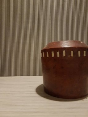 Eartheware bowls, or in Indonesia known as gerabah, typical handmade craft from Banyumulek village, Lombok Island, Indonesia. Unique bowl. Selective focus.