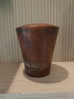 Eartheware bowls, or in Indonesia known as gerabah, typical handmade craft from Banyumulek village, Lombok Island, Indonesia. Unique bowl. Selective focus.