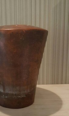 Eartheware bowls, or in Indonesia known as gerabah, typical handmade craft from Banyumulek village, Lombok Island, Indonesia. Unique bowl. Selective focus.