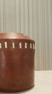 Eartheware bowls, or in Indonesia known as gerabah, typical handmade craft from Banyumulek village, Lombok Island, Indonesia. Unique bowl. Selective focus.