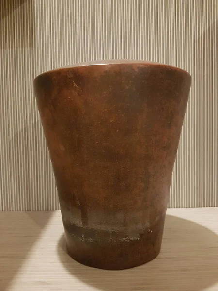 Eartheware bowls, or in Indonesia known as gerabah, typical handmade craft from Banyumulek village, Lombok Island, Indonesia. Unique bowl. Selective focus.