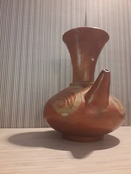 Eartheware bowls, or in Indonesia known as gerabah, typical handmade craft from Banyumulek village, Lombok Island, Indonesia. Unique bowl. Selective focus.