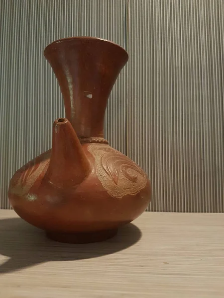 Eartheware bowls, or in Indonesia known as gerabah, typical handmade craft from Banyumulek village, Lombok Island, Indonesia. Unique bowl. Selective focus.