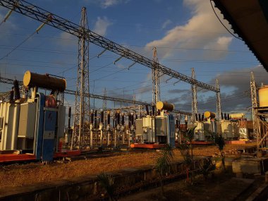 rainbow and bright blue sky at the substation