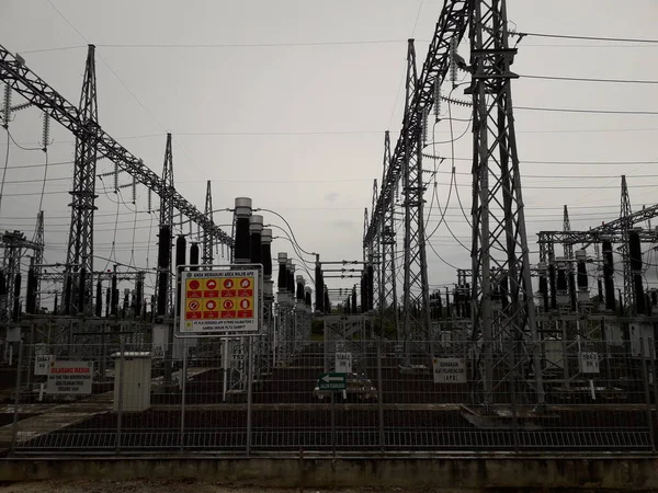 High Voltage Electricity Substation Part Electrical Generation Transmission Distribution System — 图库照片